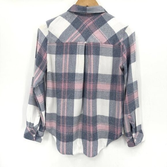 RAILS Hunter Mulberry Blue Plaid Relaxed Button Front Long Sleeve Rodeo XS Shirt - Picture 8 of 9